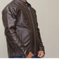 995-BRN Casual Brown Leather Jacket for Men