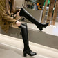 Elastic Leather Knee Boots