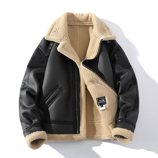 Mens fur lined leather jacket