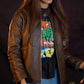 Plain Brown Leather Jacket for Ladies