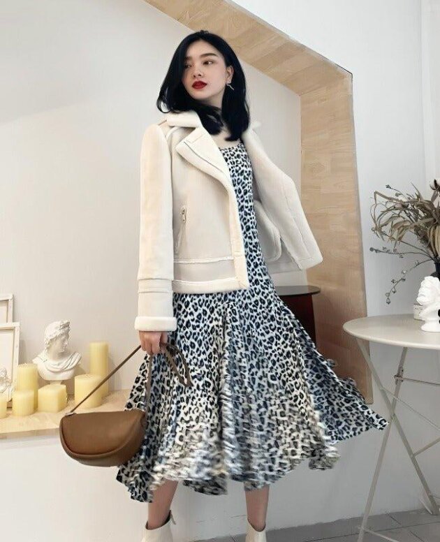 Women Fur Coat Winter Leather Jacket
