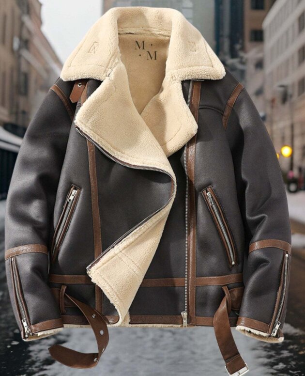 Plus Size Casual Polo Collar Fleece-lined Thickened Fur Jacket